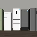 Stylish Refrigerators in Various Colors and Different Models Displayed Side by Side