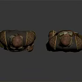 Detailed Character Leather Armor Design With Belt Straps Boots Front Back Views