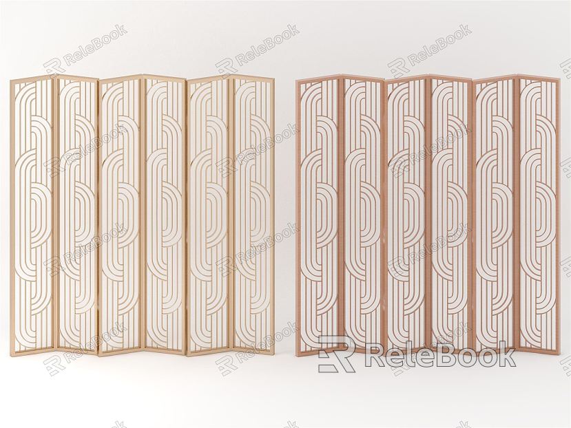 New Chinese-style screen hollow partition metal partition model