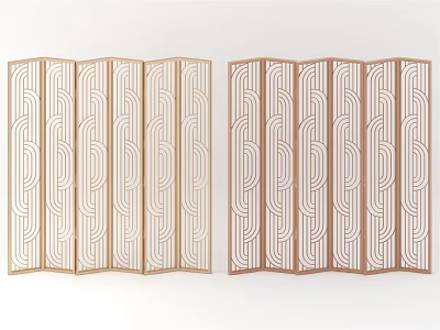 New Chinese-style screen hollow partition metal partition 3d model