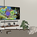 Modern TV TV Stand Turtle Bamboo Lazy Sofa 3d model