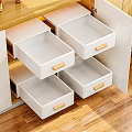 Elegant Decorative Ornament Set Stored In White Drawer Boxes With Wooden Handles