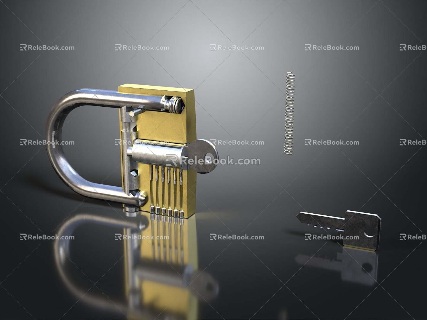 Lock head padlock pin padlock blade padlock magnetic padlock bucket lock pin door lock mortise lock 3d model