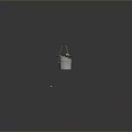Metal Bucket With Wooden Tray Holding Jar And Small Items As Household Items