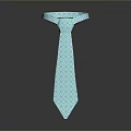 Light Blue Stylish Tie With Geometric Pattern For Daily Life Use Accessories 3d model