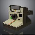 Vintage Instant Camera With Retro Design Rainbow Stripe Lens And Buttons