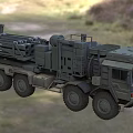 Green Military Utility Vehicle With Multi Wheel Design And Large Equipment Transport
