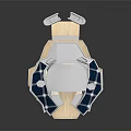 Modern Luxury Water Vehicle With White Exterior Wooden Deck And Solar Panels
