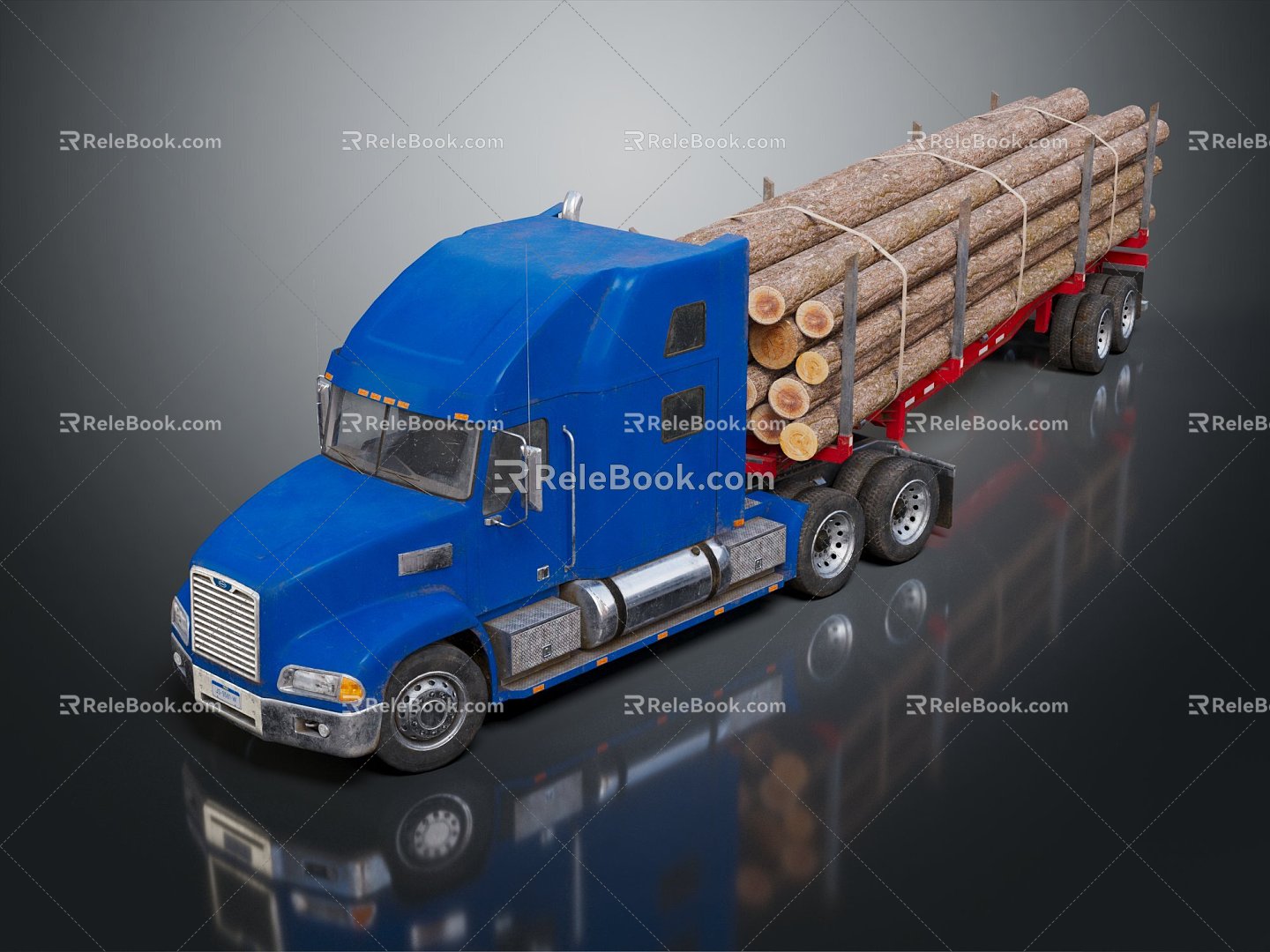 Modern truck wooden truck 3d model