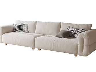 Modern Multiplayer Sofa Three-Seat Sofa 3d model