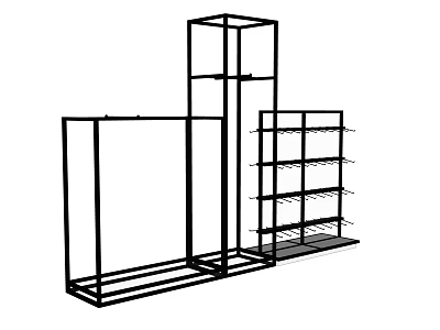 Metal Display Shelves With Sturdy Frame And Multiple Storage Layers 3d model