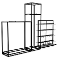 Metal Display Shelves With Sturdy Frame And Multiple Storage Layers