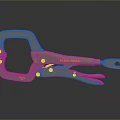 Pipe pliers vise bench vise wrench tool hardware tool processing tool furniture 3d model