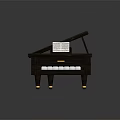 Mini Wooden Piano With Open Lid Black White Keys And Music Sheet On Top