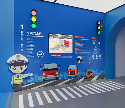 traffic education traffic knowledge traffic exhibition hall 3d model