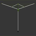 Green And Silver Metal Clothes Drying Rack With Cross Bars Stand Structure Design