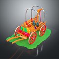 Modern ancient frame car rickhuke frame car trolley 3d model