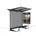 Modern Public Bus Stop Shelter With Transparent Roof Advertising Panel And Bench