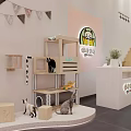 Qiaoma Sports Mall Store Featuring Cartoon Duck Logo And Glass Front With Product Displays