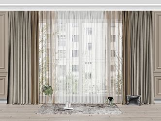 Modern Curtains 3d model