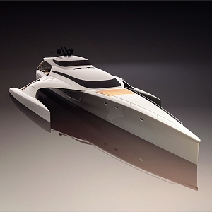 Modern Yacht Speedboat Surfing Boat 3d model