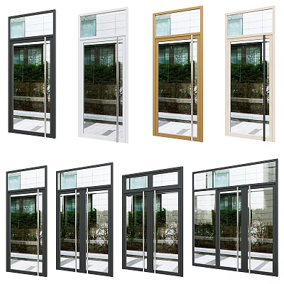Modern swing door cmesh window door category 3d model