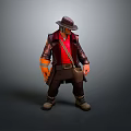 Practical Daily Living Items With Hat Leather Coat Red Shirt And Crossbody Bag