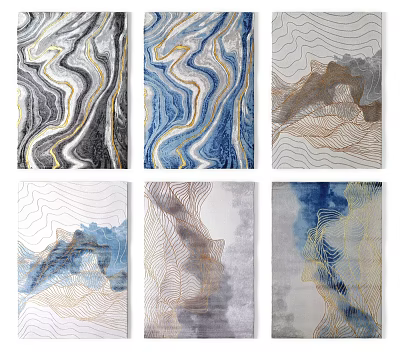 New Chinese Square Carpet Carpet Combo 3d model New Chinese Square Carpet Carpet Combo 3d model