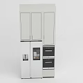 Modern Refrigerator Freezer With Upper Cabinets Lower Storage Drawers And Control Panel 3d model