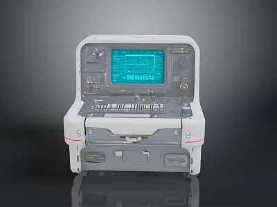 Portable Medical Monitor With Green Waveform Screen And Control Panel Features 3d model