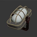 Industrial Vintage Pendant Light with Cage Metal Frame and Milky Glass Shade