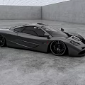 Gray Sports Car With Sleek Design And Black Wheels In Spacious Indoor Concrete Background
