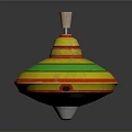 Household Spinning Top With Colorful Stripes And Cork Top Design