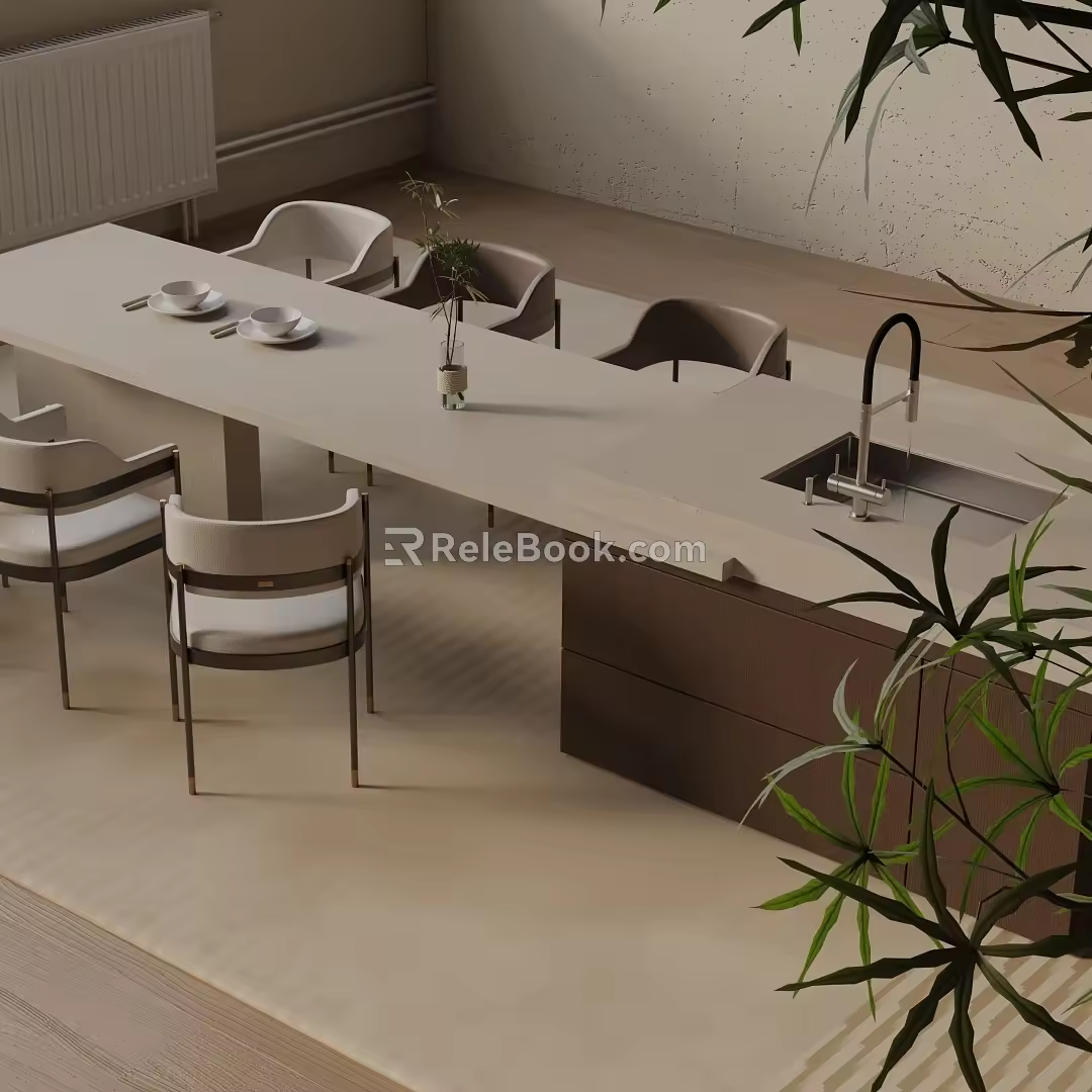 Modern table combination 3d model