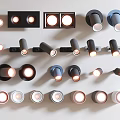 Modern Downlights And Spotlights With Various Designs For Home Interior Lighting 3d model