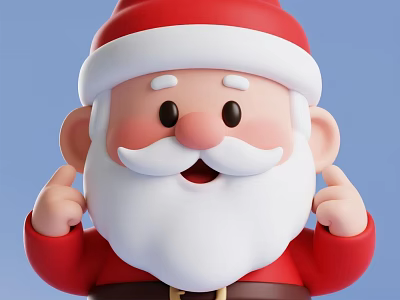 Cute Santa Claus Doll With Red Hat White Beard And Smiling Face In Red Outfit 3d model