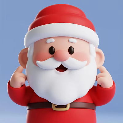 Cute Santa Claus Doll With Red Hat White Beard And Smiling Face In Red Outfit 3d model