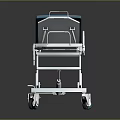 Mobile Medical Stretcher Bed With Blue Mattress White Frame And Wheels
