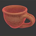 Handcrafted Traditional Earthenware Mug With Intricate Floral Patterns And Curved Handle
