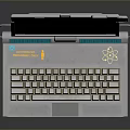 Advanced Tech Workstation With Blue Digital Interface Data Charts And Keyboard Setup