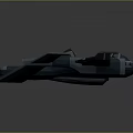 Futuristic Deep Blue Spacecraft With Cockpit And Aerodynamic Wing Structure