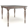Traditional Style Solid Wood Dining Table With Ornate Turned Legs And Smooth Top