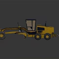 Yellow Blue Agricultural Grader with Cabin Large Tires and Blade