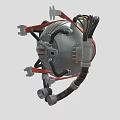 Smart Machine Mechanical Clock Design With Red Silver Structure Black Dial And Connected Tubes