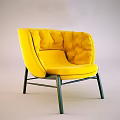 Nordic Single Sofa Simple IKEA Single Sofa Chair 3d model