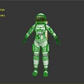 Realistic White Spacesuit Astronaut With Helmet And CHINA Logo 3D Model On Gray Background