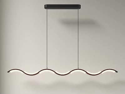 Modern Wave Shaped Pendant Light With Curved Design And Soft Illumination 3d model