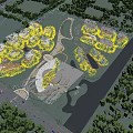 Aerial View Urban Planning With Modern Buildings Green Spaces And Waterfront