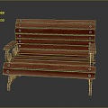 Bench Park Bench Outdoor Bench Square Bench 3d model