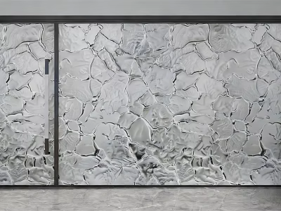 Modern Double Panel Textured Glass Partition For Interior Space Dividing 3d model